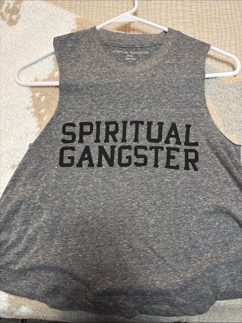 Spiritual Gangster Charcoal Gray Logo Muscle Tank